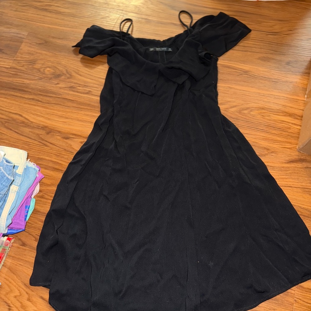 Zara Black Off-Shoulder Dress